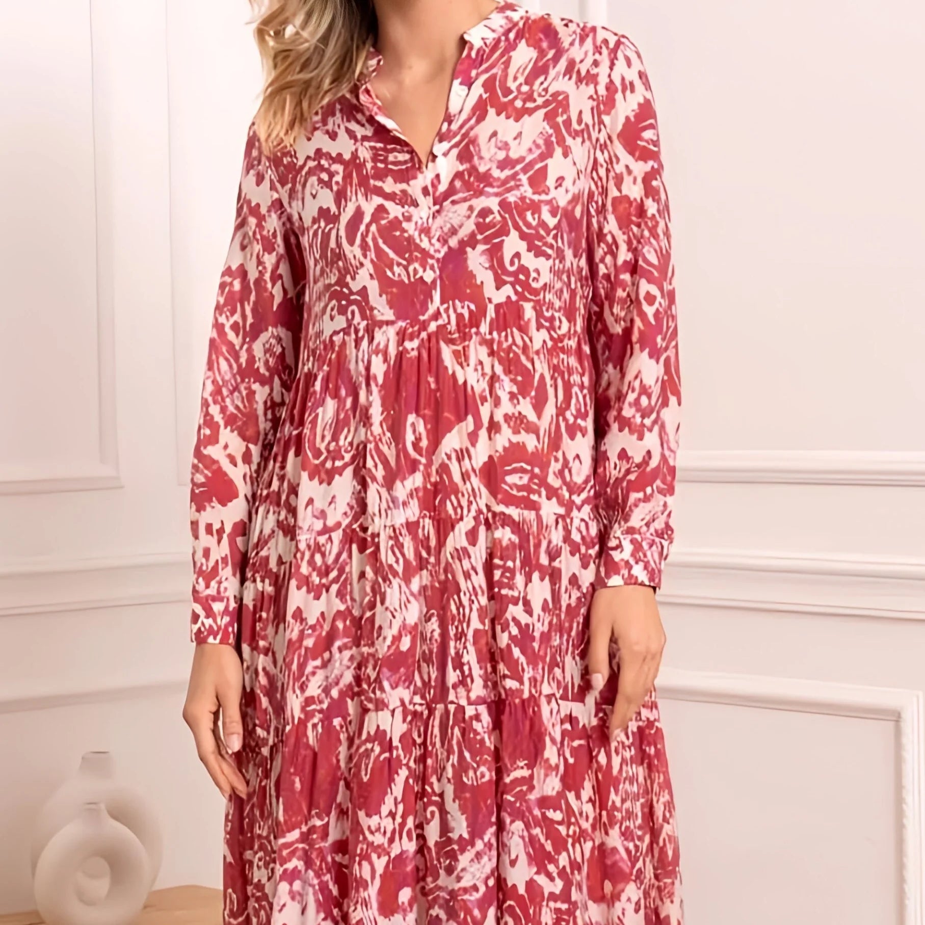 Feminin geschnittenes Maxi-Hemdblusenkleid für Sommer und Freizeit