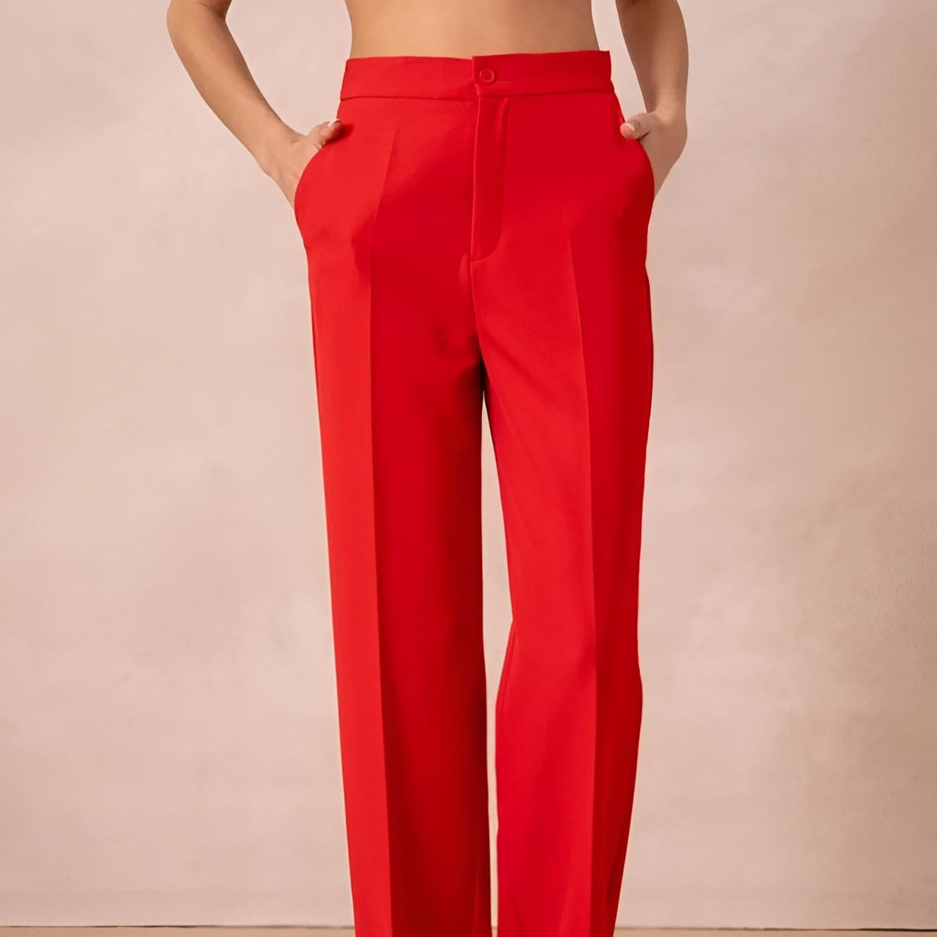Tailored Wide-Leg Hose in Signalrot