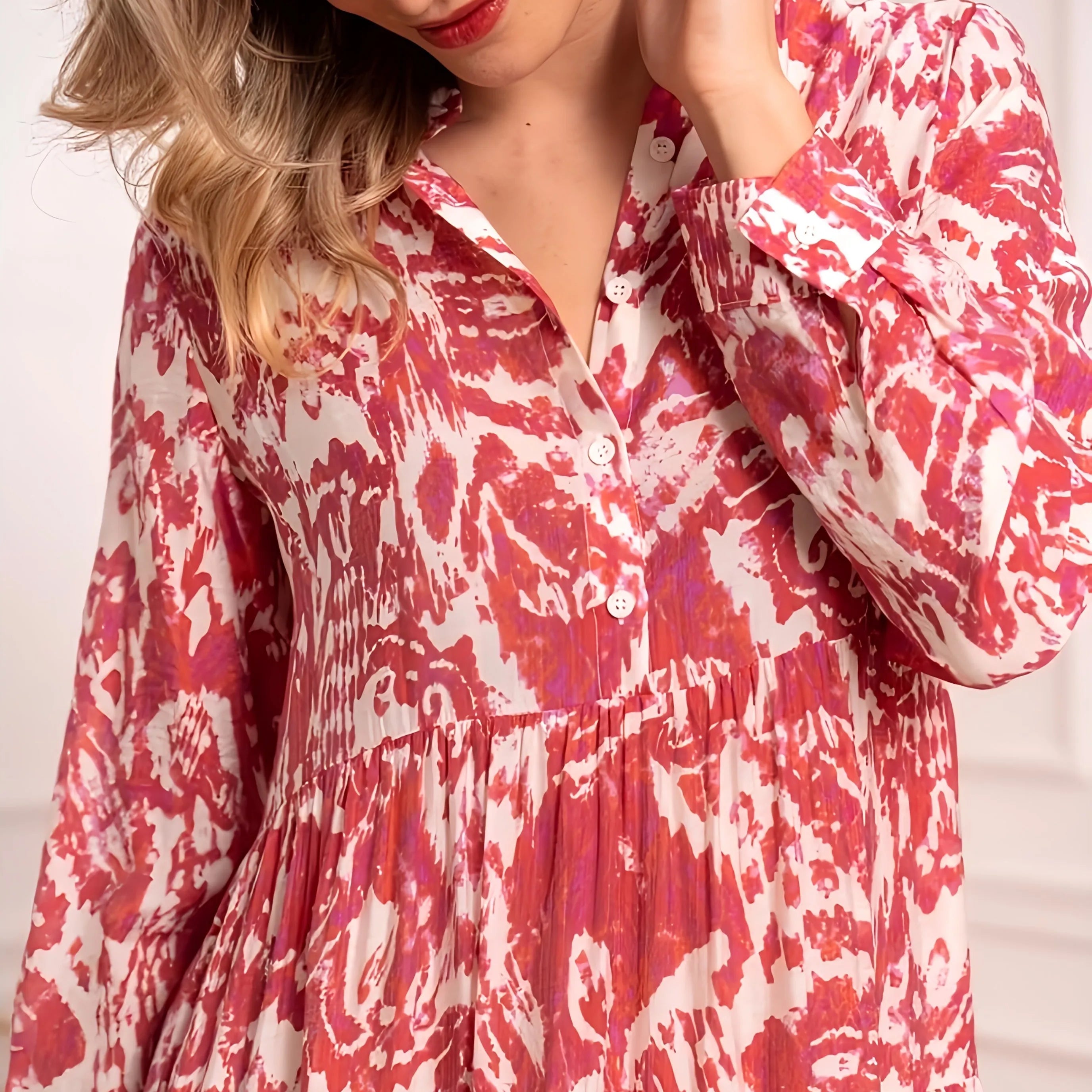 Locker fallendes Boho-Maxikleid mit Volant-Details